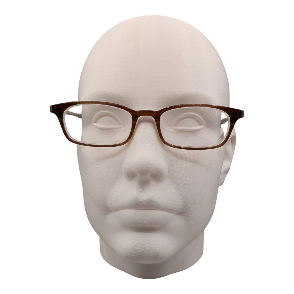 Bevel Eyeglasses Frame Brown Rectangle 3537 Maxwell 52-19 Japan